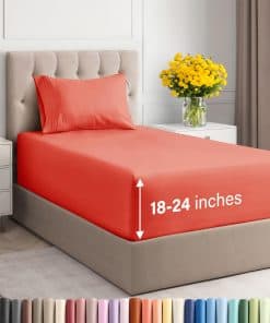 Juego de sábanas extra profundo para cama -Coral