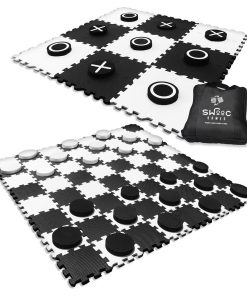 SWOOC Games - Juego de Damas Gigante Reversible de 2 en 1 y