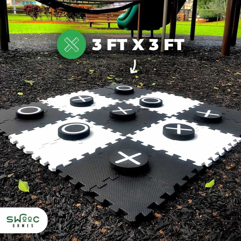 SWOOC Games - Juego de Damas Gigante Reversible de 2 en 1 y - Imagen 6