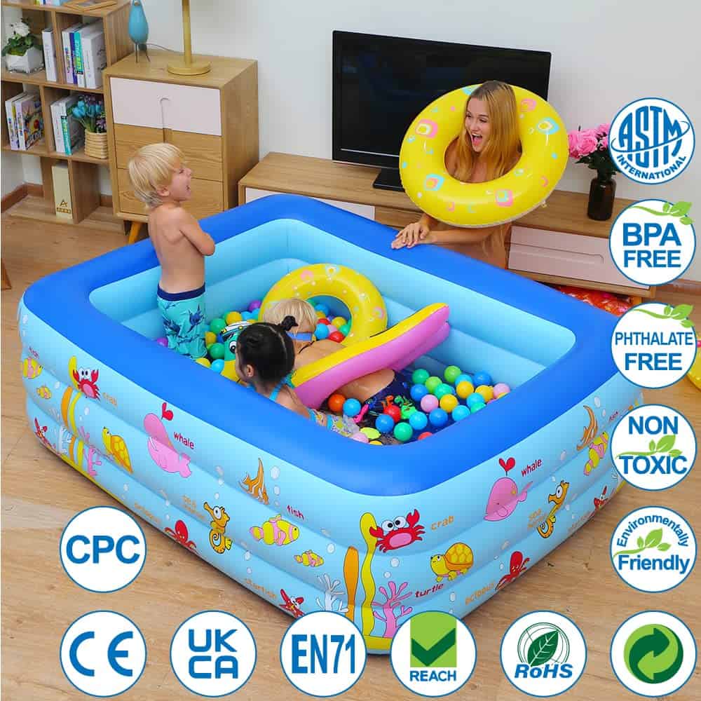Piscina Inflable para Niños y Adultos, 83" x 57" x 25" - Imagen 3