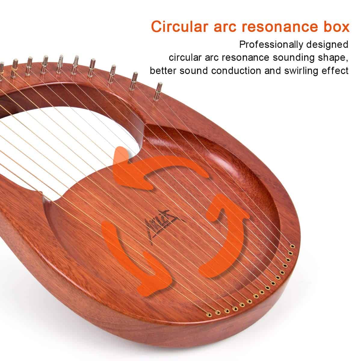Arpa de Lira, AKLOT 16 Cuerdas de Metal Arpa de Lira de - Imagen 8
