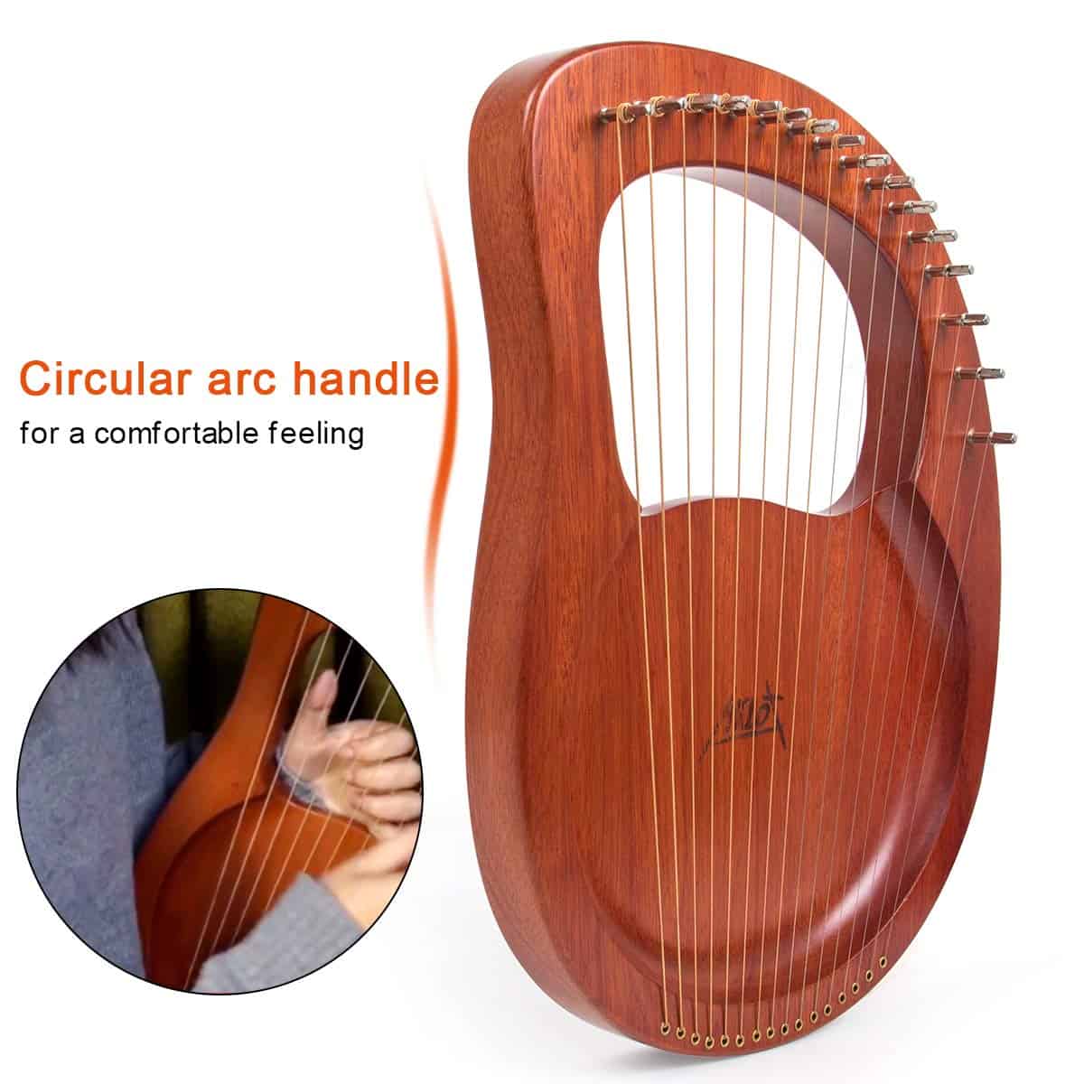 Arpa de Lira, AKLOT 16 Cuerdas de Metal Arpa de Lira de - Imagen 10