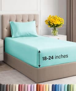 Juego de sábanas extra profundo para cama -Azul Spa