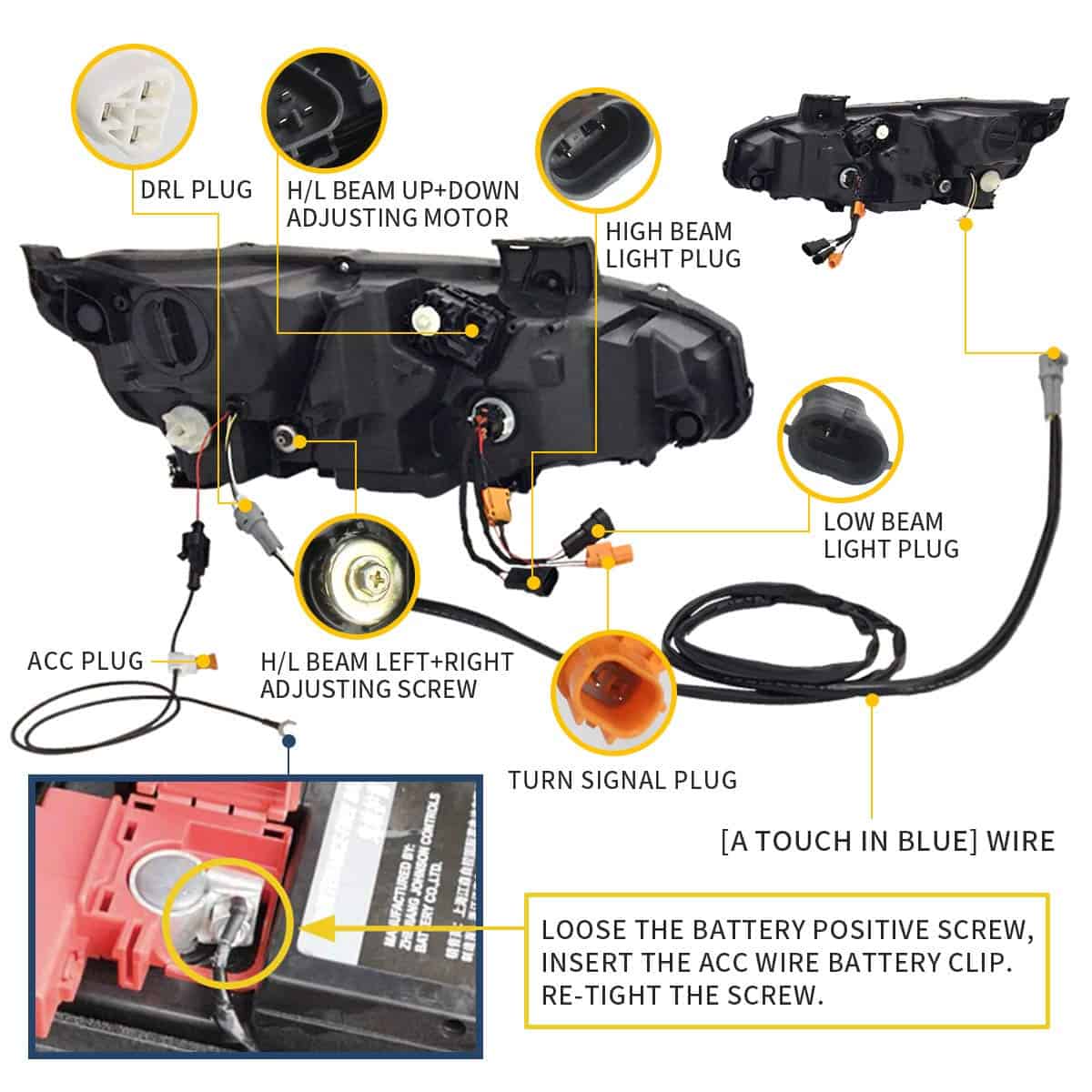 Conjunto de faros LED VLAND Compatible con [10th Gen Honda - Imagen 4