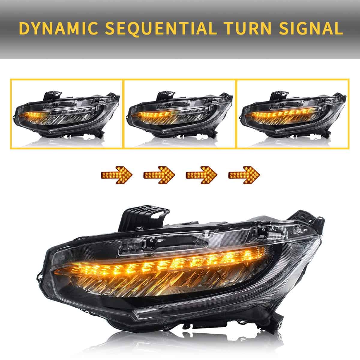 Conjunto de faros LED VLAND Compatible con [10th Gen Honda - Imagen 5