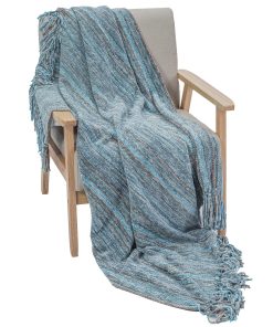 DECOMALL Manta Decorativa con Flecos Suave Rayas