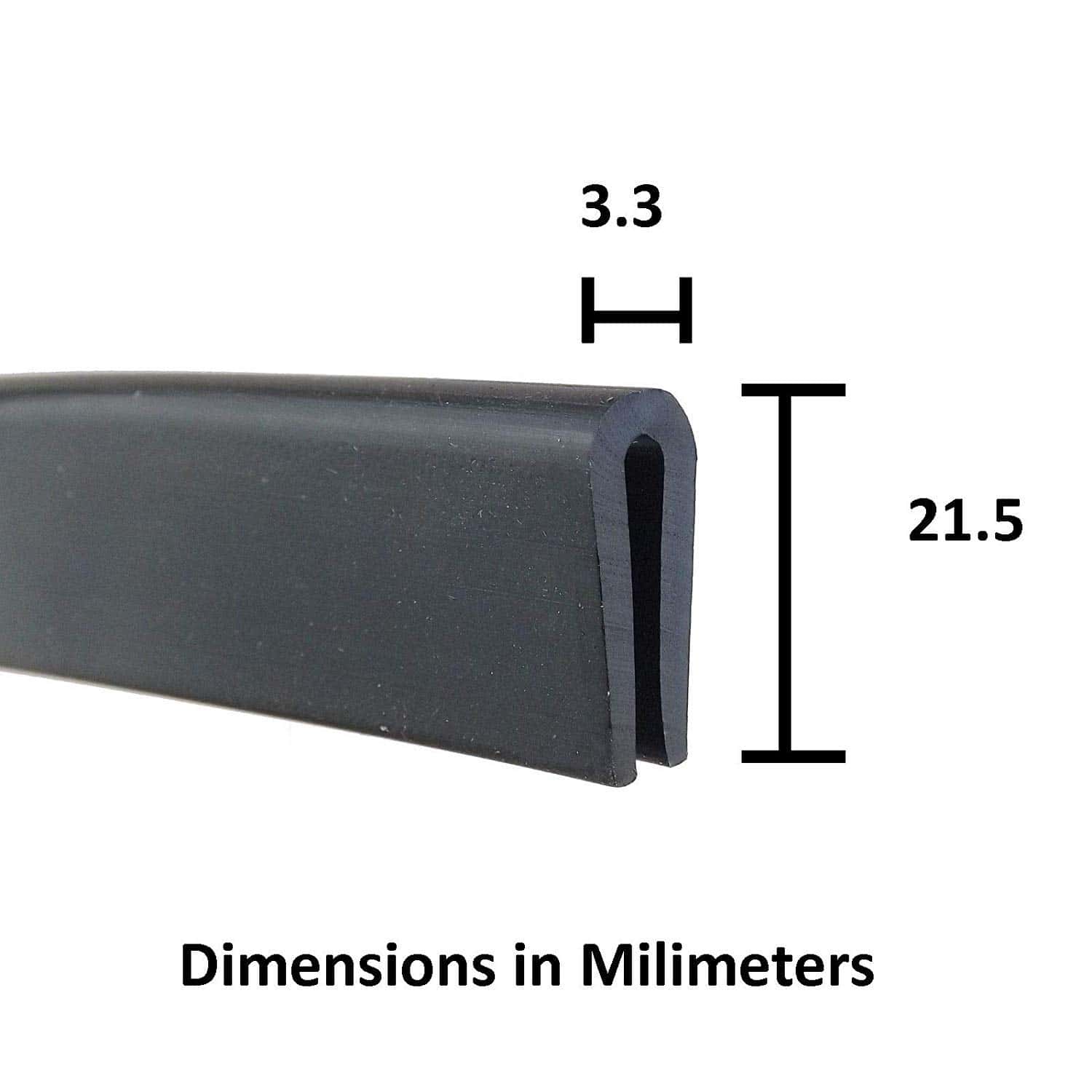 M M SEALS D045-33F Sello de borde en forma de U negro EPDM - Imagen 4