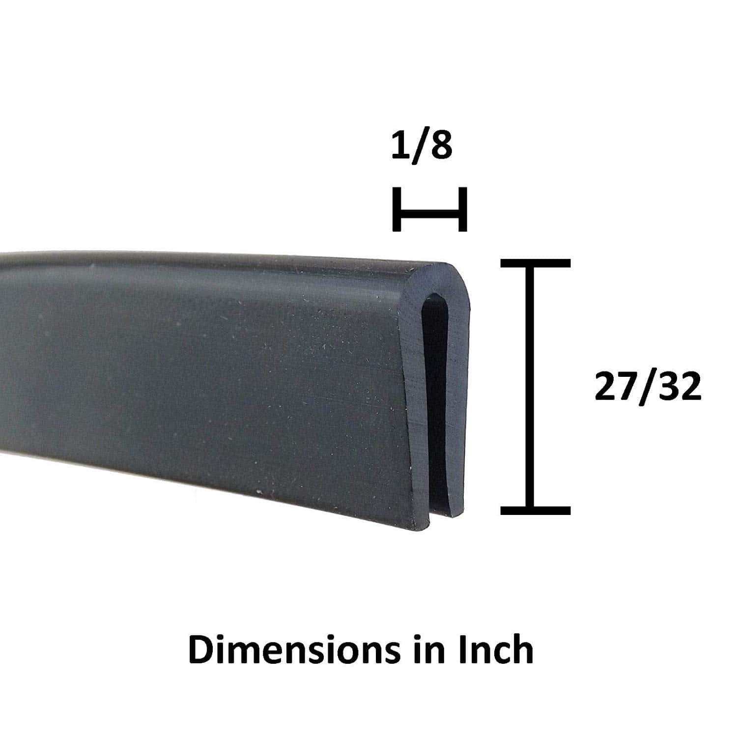 M M SEALS D045-33F Sello de borde en forma de U negro EPDM - Imagen 3