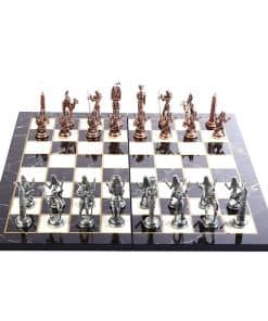 Juego de Ajedrez de Metal con Figuras de Faraones de Egipto