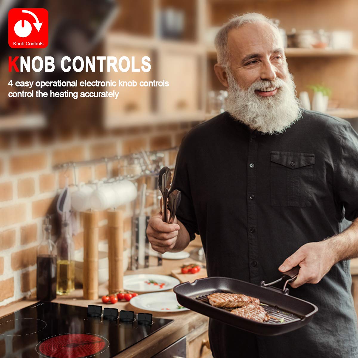 GASLAND Chef 30 Pulgadas Placa de Cocina Eléctrica de 4 - Imagen 4