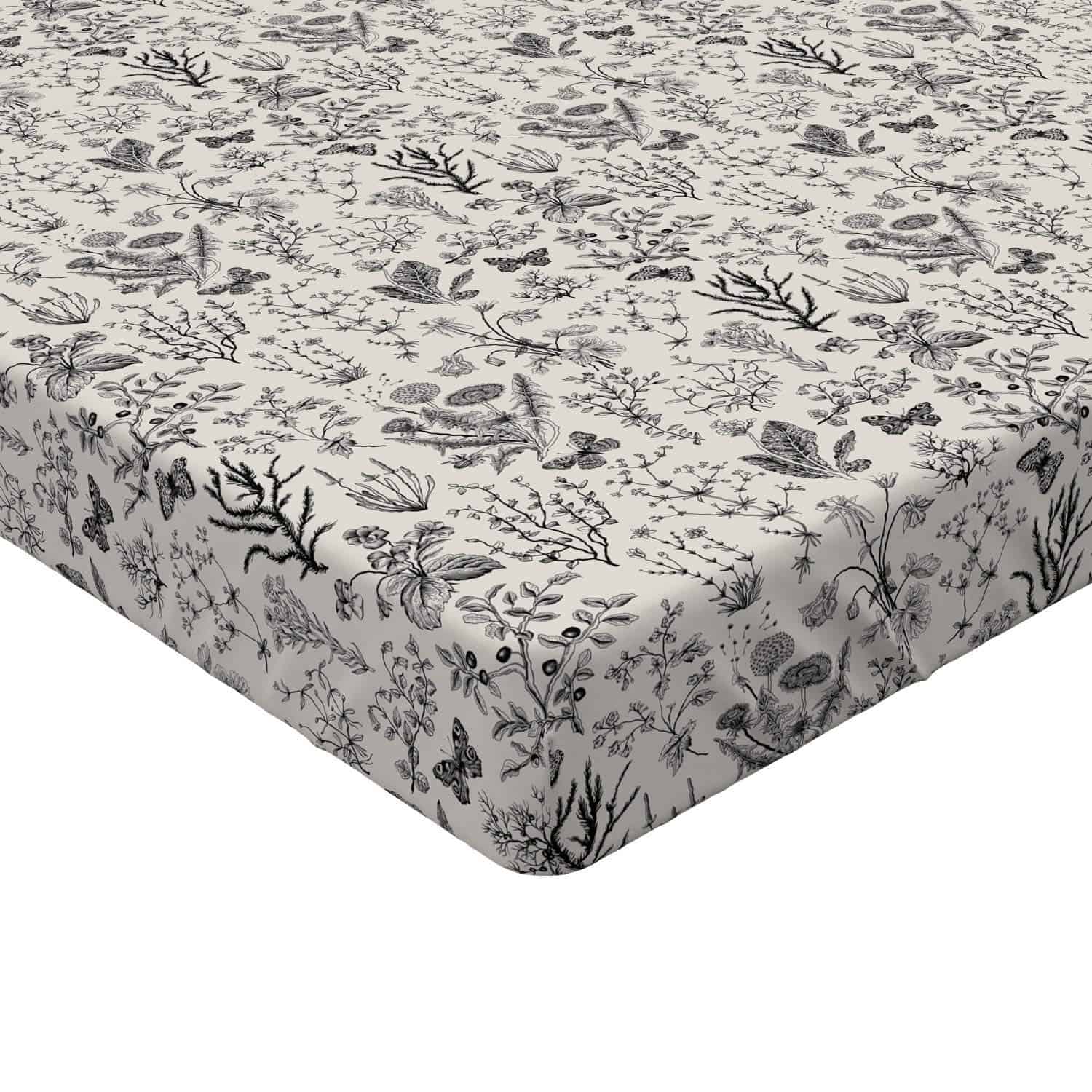 Sábana Ajustable Lunarable Marfil y Negro, Diseño Vintage - Imagen 3