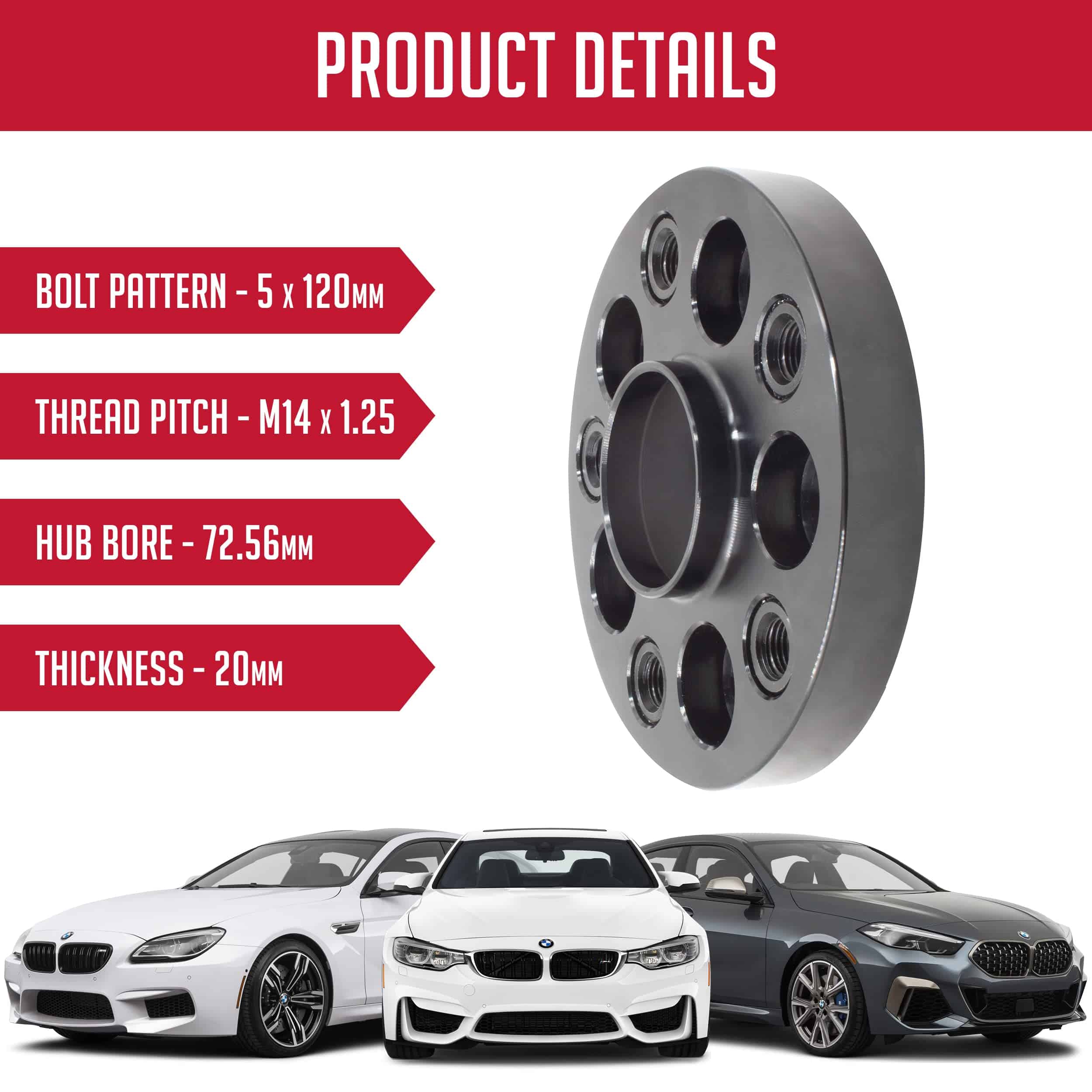 Espaciador de rueda europeo centrado en el cubo con 20 mm - Imagen 3