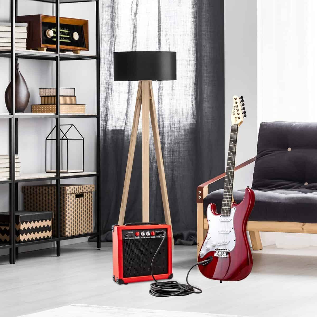 Guitarra Eléctrica para Zurdos LyxPro de 39 Pulgadas y Kit - Imagen 8