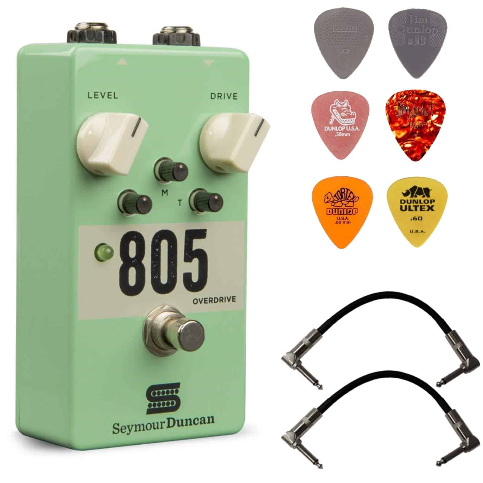 Pedal de Overdrive Seymour Duncan 805 con 2 Cables Patch y