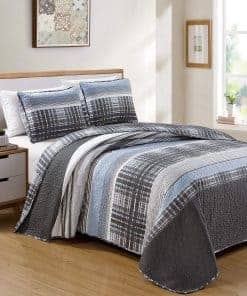 Juego de Colcha Acolchada Reversible de Lujo de 3 Piezas