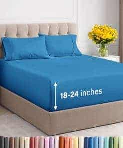 Juego de sábanas King de bolsillo extra -Azul Denim