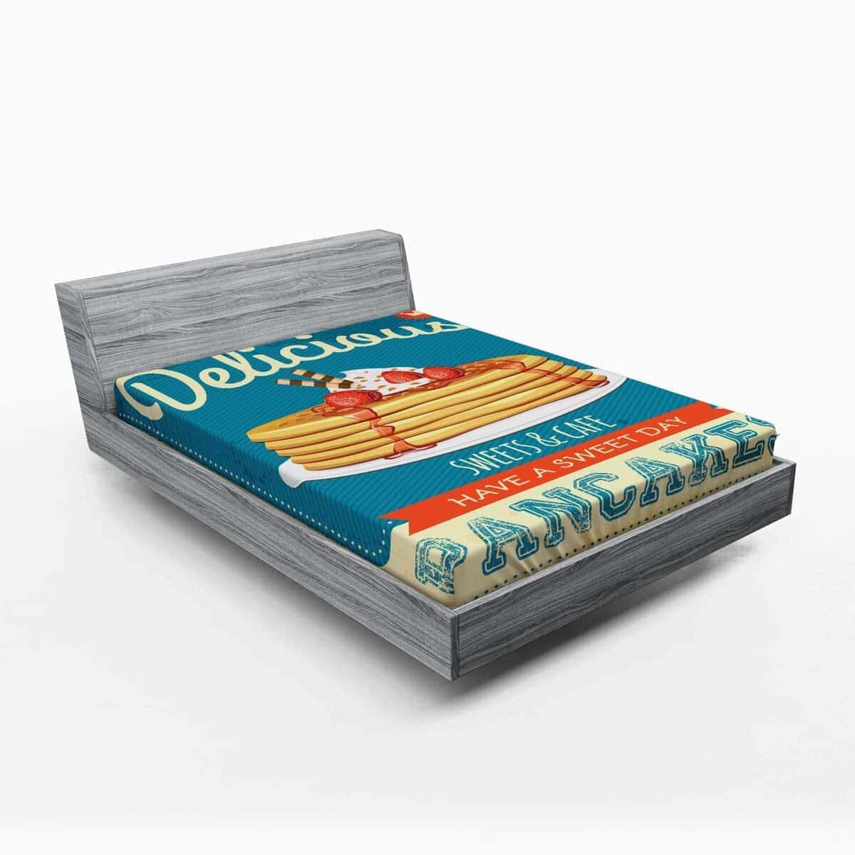 Sábana Ajustable Lunarable Vintage, Deliciosos Panqueques y