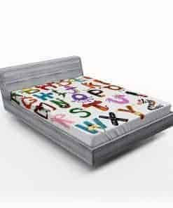 Sábana Ajustable Lunarable ABC, Divertido Alfabeto con