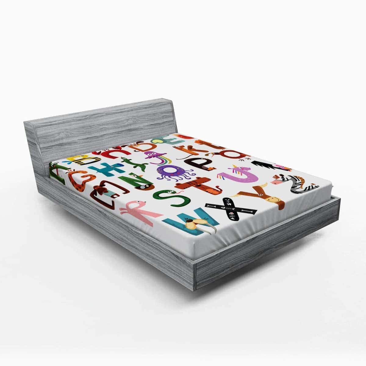 Sábana Ajustable Lunarable ABC, Divertido Alfabeto con