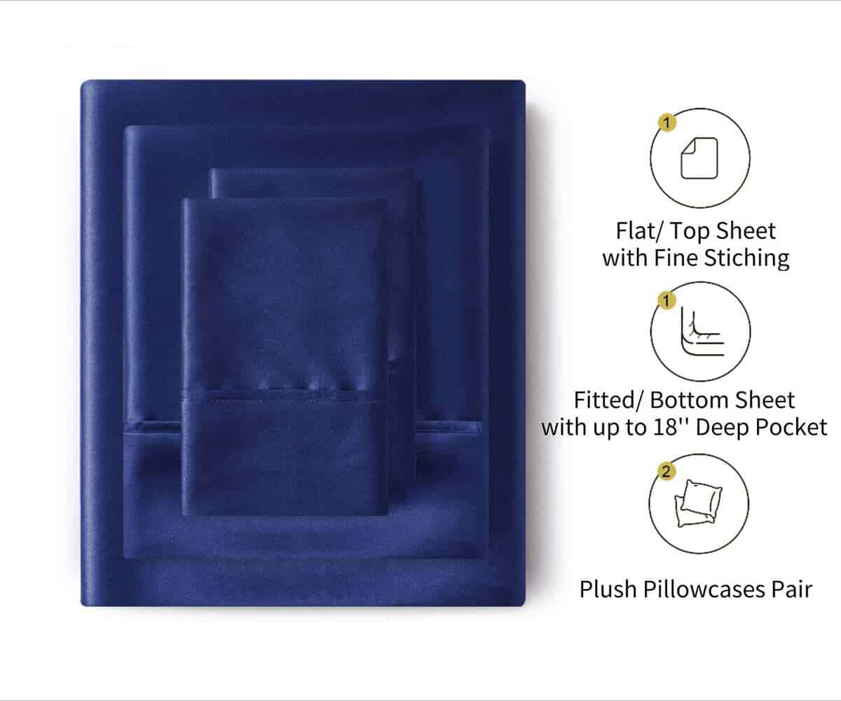 Juego de sábanas de seda satinada Lanest Housing, tamaño - Imagen 3