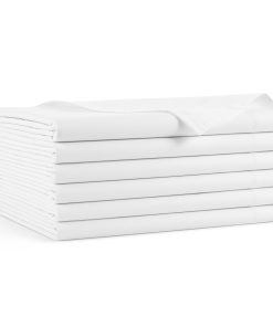 Arkright 100% Algodón Sábanas Planas de Satén, Blanco,