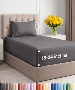 Juego de sábanas extra profundas Twin -Gris Oscuro