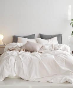 Juego de funda de edredón MooMee Bedding -Blanco roto