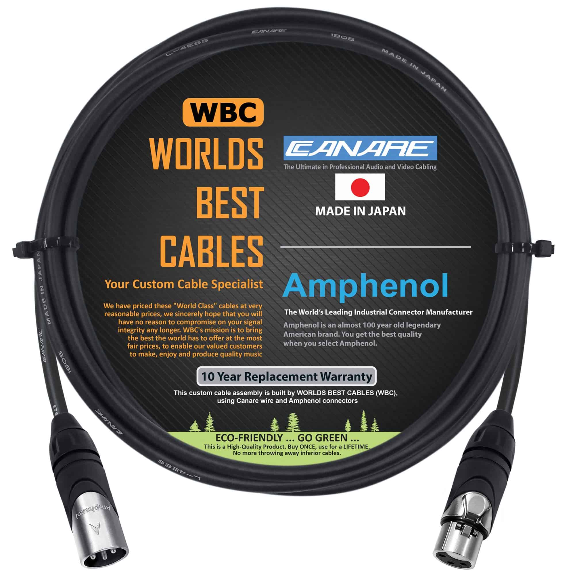 WORLDS BEST CABLES 5 Foot - Canare -STOM MADE