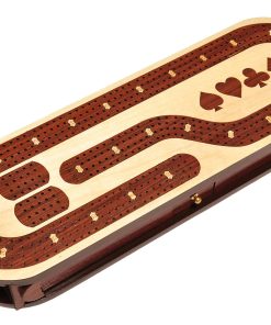 Tablero de Cribbage de Madera de 4 Pistas -Marrón