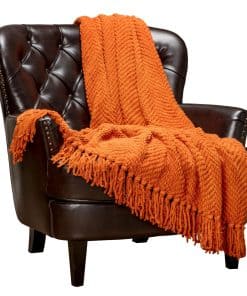 Manta de punto premium con borlas Chanasya - Suave y