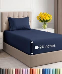 Juego de Sábanas Extra Profundas Twin -Azul Marino