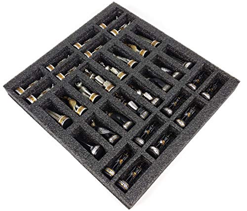 Juego de Piezas de Ajedrez Anubis Egipcio en Negro y Plata - Imagen 4