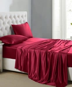 Juego de sábanas de satén de seda Lanest Housing, tamaño