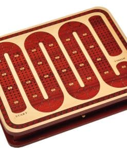 Tablero de Cribbage Zig Zag - 4 Pistas Continuas de Madera