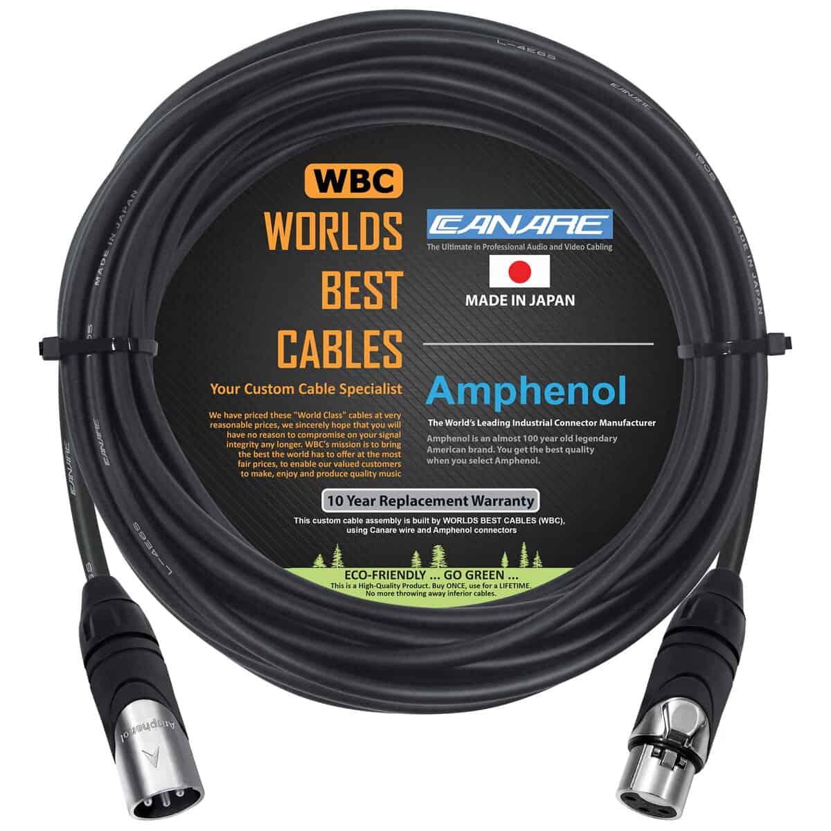 WORLDS BEST CABLES 40 Foot - Canare L-4E6S, Star Quad