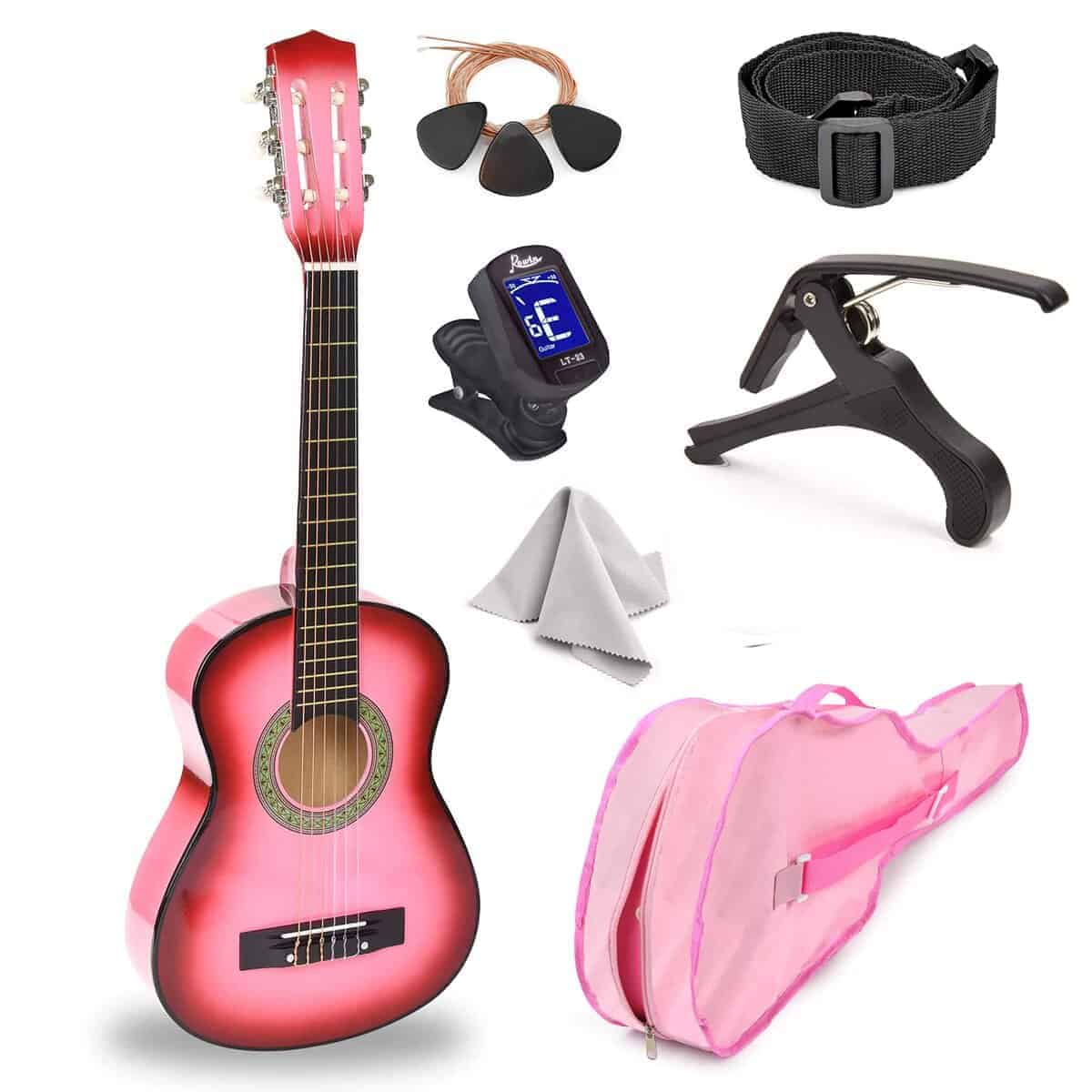 Guitarra de Madera de 30" con Estuche y Accesorios para