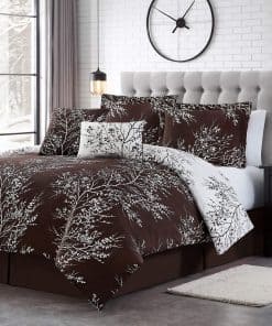 Juego de Edredón Queen Spirit Linen de 6 -Chocolate