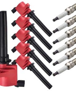 ENA Juego de 6 Bobinas de Encendido Rojas y Bujías de