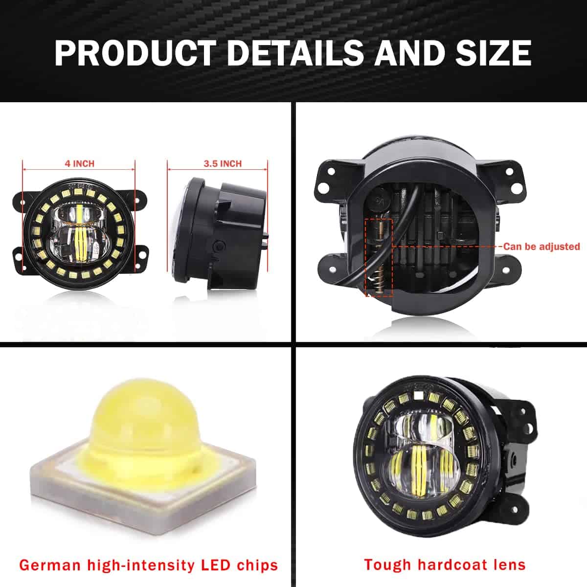 AUDEXEN 4 Pulgadas Luz de Niebla LED con Anillo Halo - Imagen 7