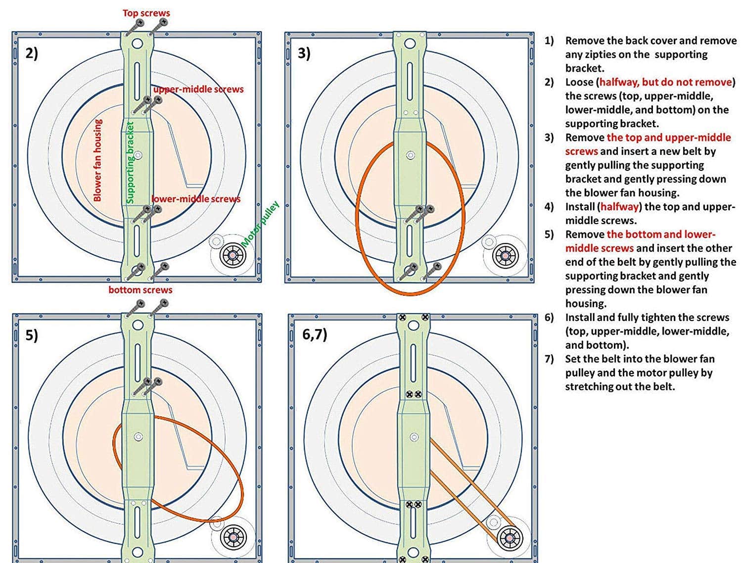 Correa de ventilador secador CG para secadora compacta mini - Imagen 4