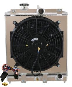 Radiador de Aluminio de 2 Filas + Ventilador + Relé para