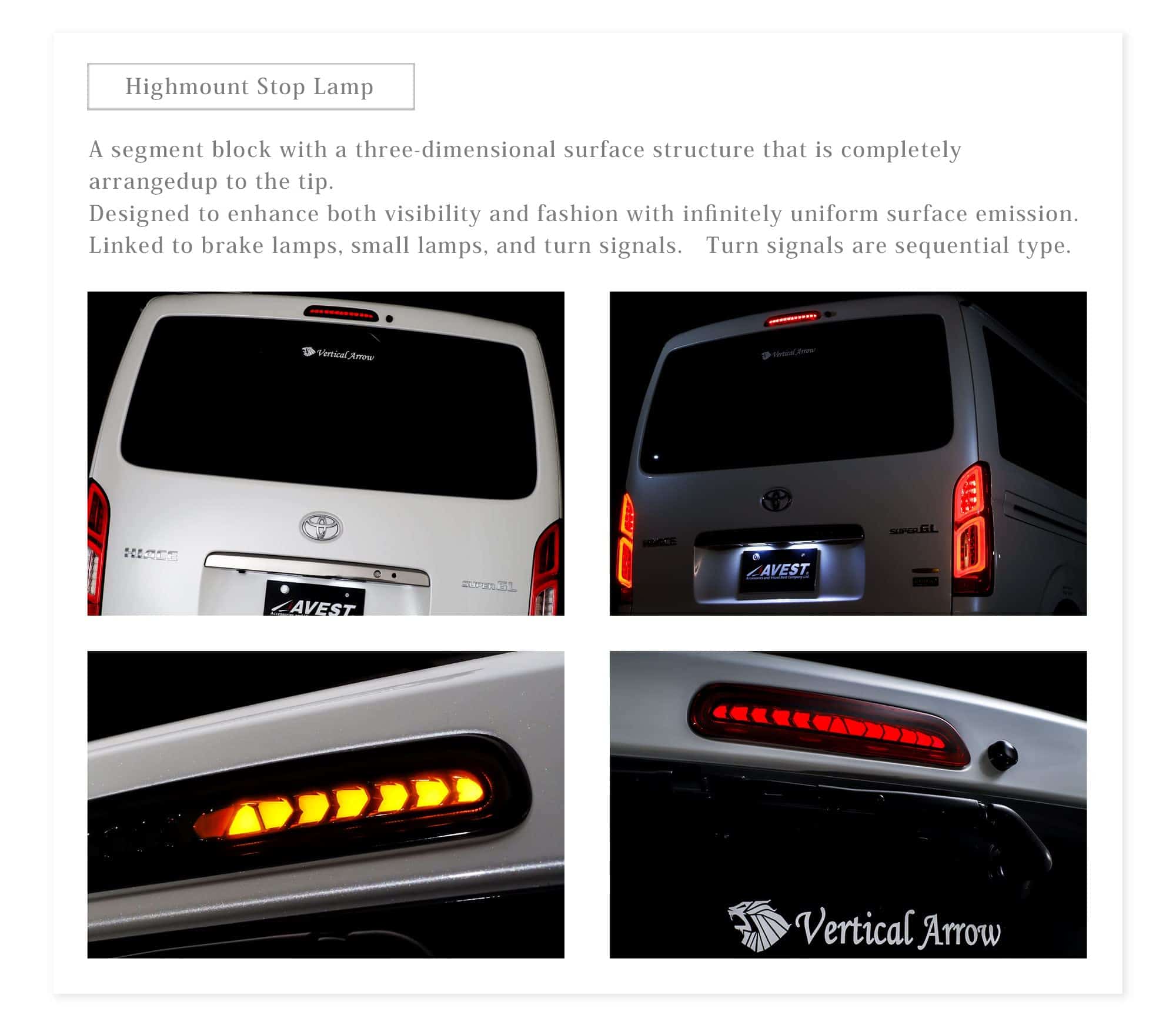 Para Toyota Hiace 200 2012-2019 Luz de freno LED secuencial - Imagen 6