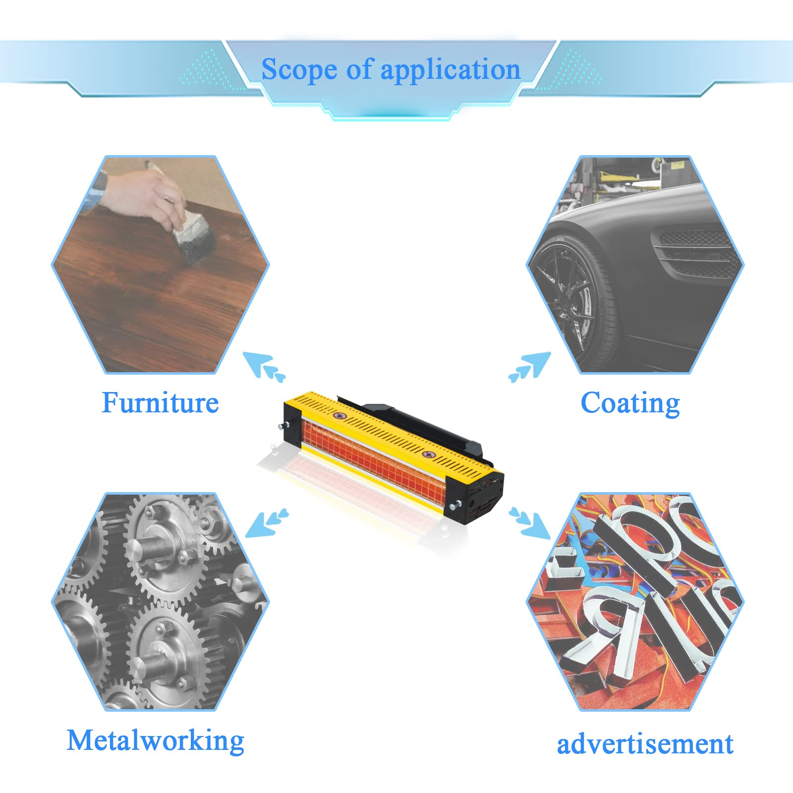 Lámpara de curado de pintura infrarroja para hornear - Imagen 9