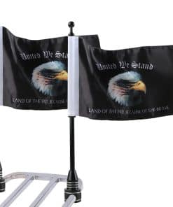 MASION 2 Pcs Motorcycle Flag Black Flagpole Mounts United