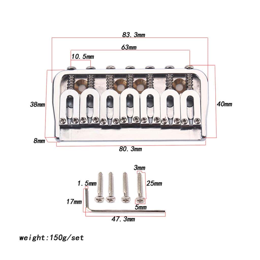 Puente de Silla de 7 Cuerdas para Guitarra Eléctrica Swhmc - Imagen 6