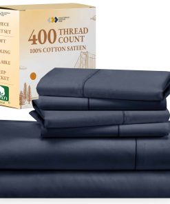 Juego de sábanas California Design Den de 6 -Azul Polvorient