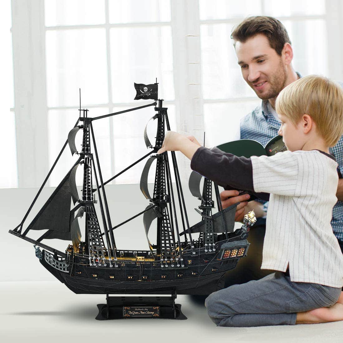 Rompecabezas 3D CubicFun para Adultos - Barco Pirata Led - Imagen 10