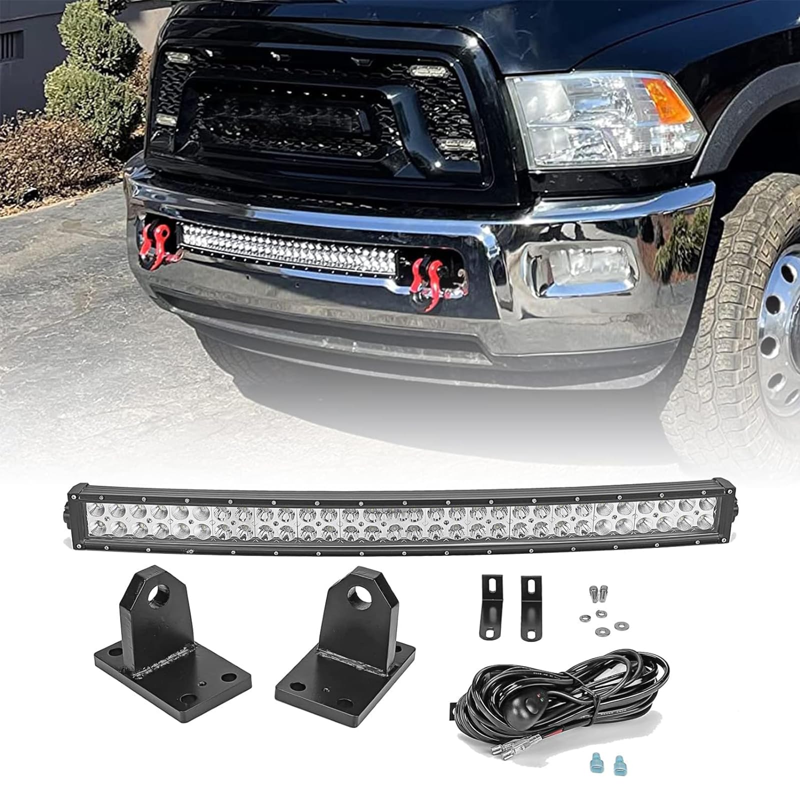 Barra de luces curva de 32 pulgadas y soporte oculto para - Imagen 9