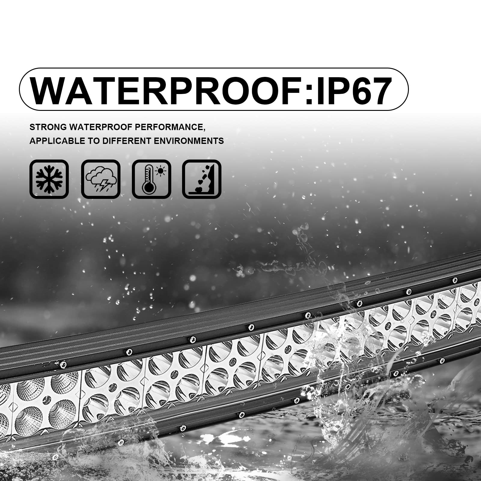 Barra de luces curva de 32 pulgadas y soporte oculto para - Imagen 5