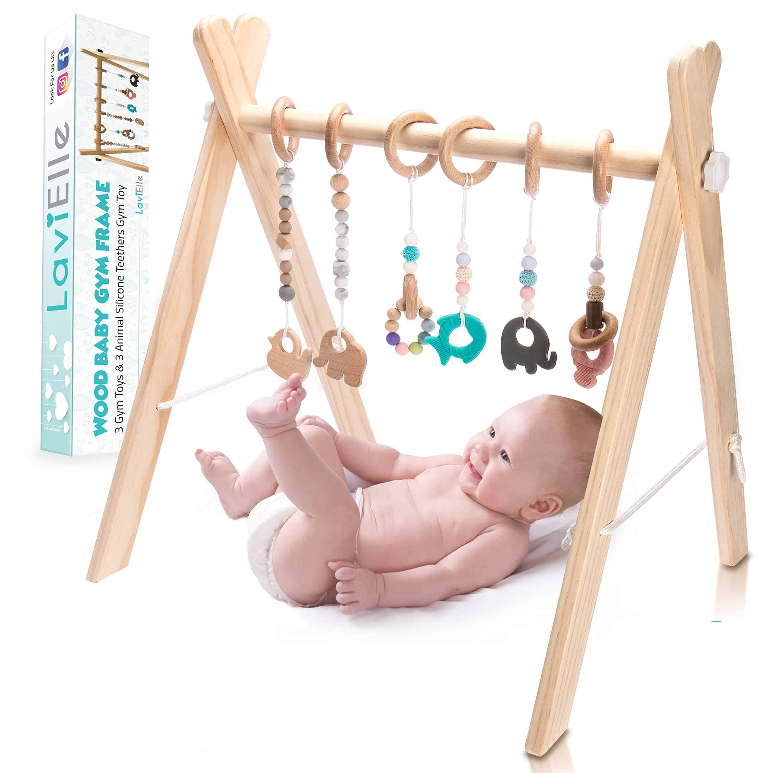 Set de Gimnasio de Madera para Bebés LAVIELLE: 6 Mordedores